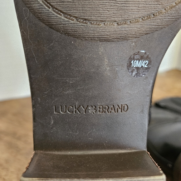 Lucky Brand Chelsea Black Leather Ankle Boots, Zipper, Size 10M - Picture 5 of 5